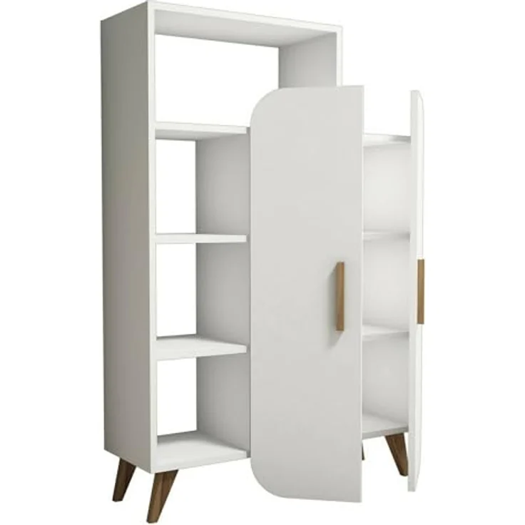 Dmora Credenza Capella, Buffet da soggiorno, Madia da salotto, Dispensa da cucina, 90x32h132 cm, Bianco – Bild 8
