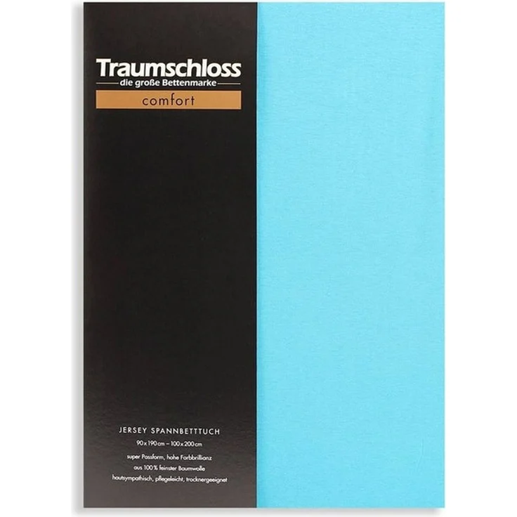 Traumschloss Spannbettlaken Comfort, Jersey, Türkis, 90-100x200, 100% Baumwolle – Bild 4