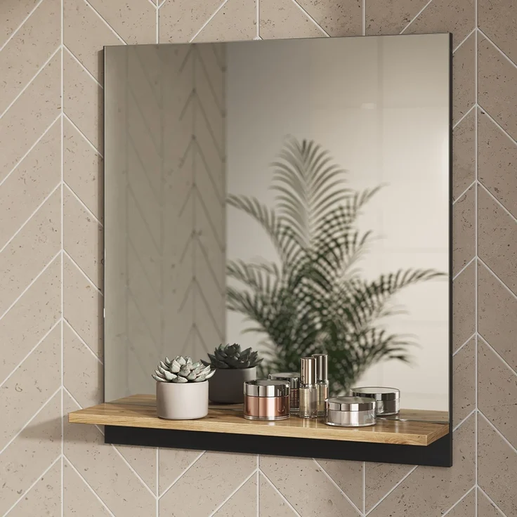 Badspiegel Marelle Anthrazit/Artisan 60 x 67 cm mit Regal Vicco – Bild 5