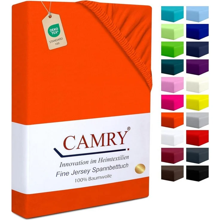 Camry Spannbettlaken CLASSIC Jersey 100% Baumwolle Spannbetttuch atmungsaktiv Gummizug, Jersey Baumwolle, Gummizug: rundum, 100% Baumwolle, alle Matratzenhöhen, atmungsaktiv, pflegeleicht – Bild 1