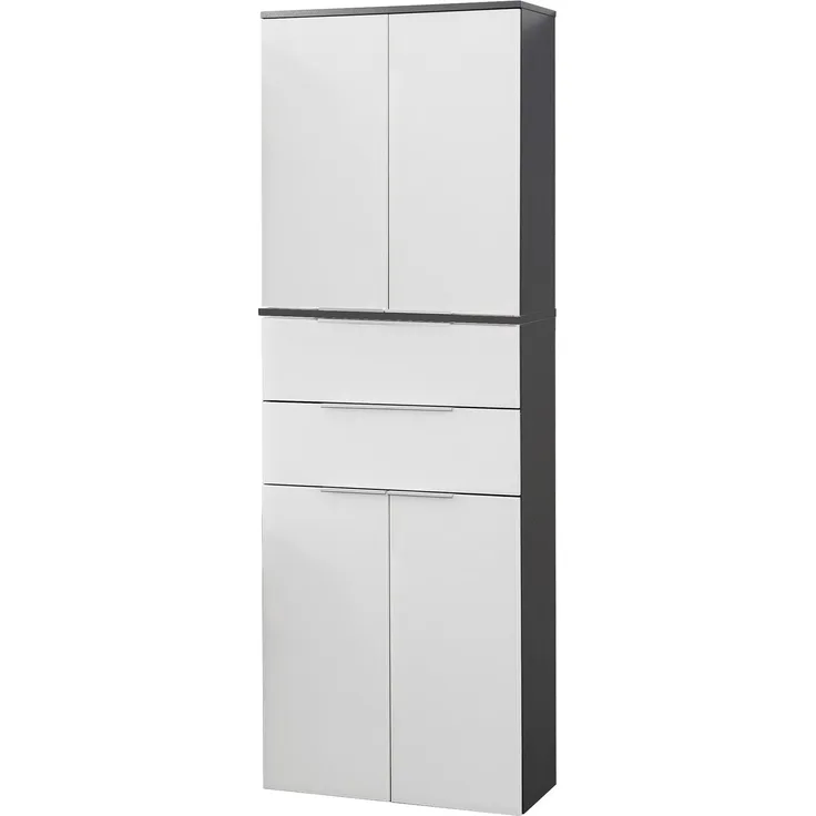 Fackelmann KARA Hochschrank 61 cm, Weiß/Anthrazit