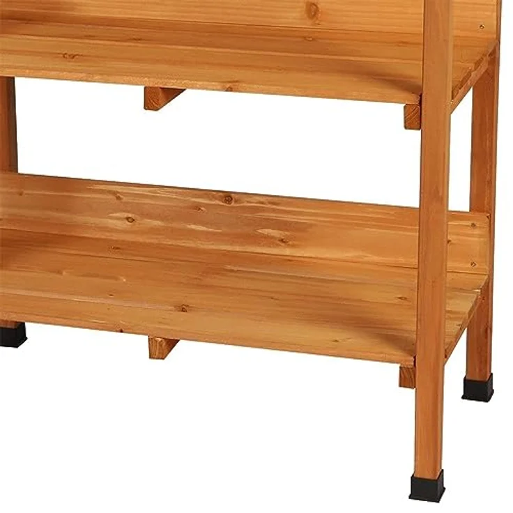 Urban Living SUNNYDAYS „Mein Garten“ UMTOPFTISCH AUS NATURHOLZ MIT 2 REGALEN 77X37XH89CM – Bild 2