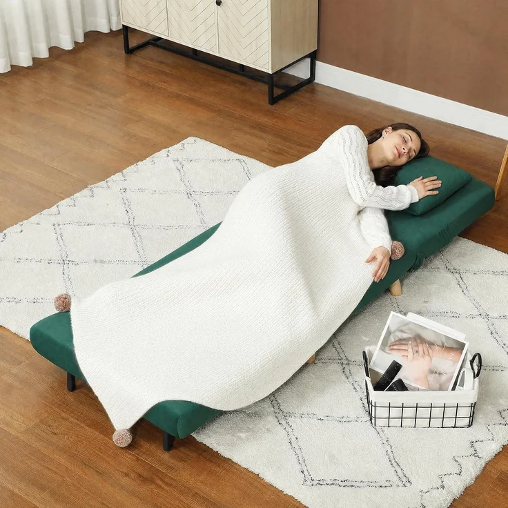 HOMCOM Schlafsessel, Polyester, Dunkelgrün, 72 x 78 x 79 cm – Bild 6
