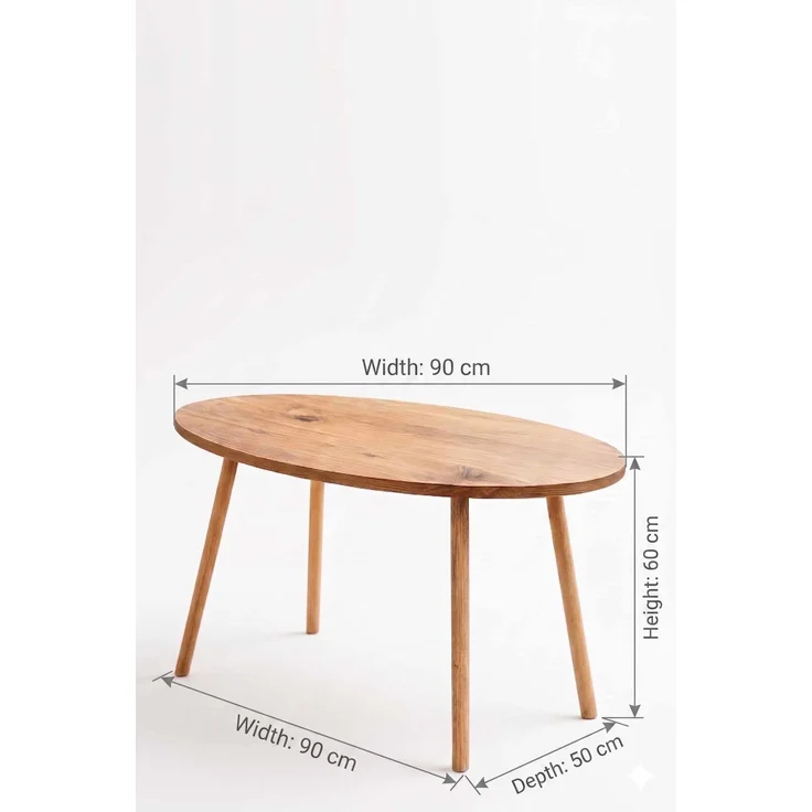 Skye Decor 'Peka-126 - Pine' Couchtisch, Kiefer, 90 x 60 x 50 cm – Bild 3