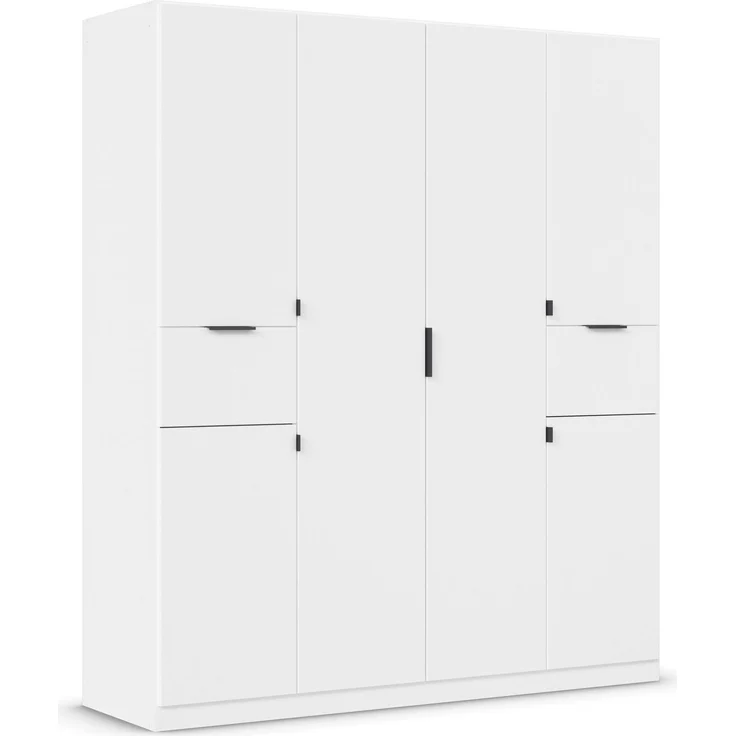 rauch Kleiderschrank, Drehtürenschrank TICAO, 6-türig, 2 Schubkästen, inkl. Türdämpferset, Alpinweiß, 181 x 210 x 54 cm – Bild 3