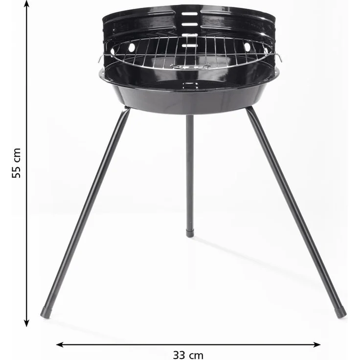 LANDMANN Holzkohlegrill, Emaille Schwarz, Ø 30 cm – Bild 5
