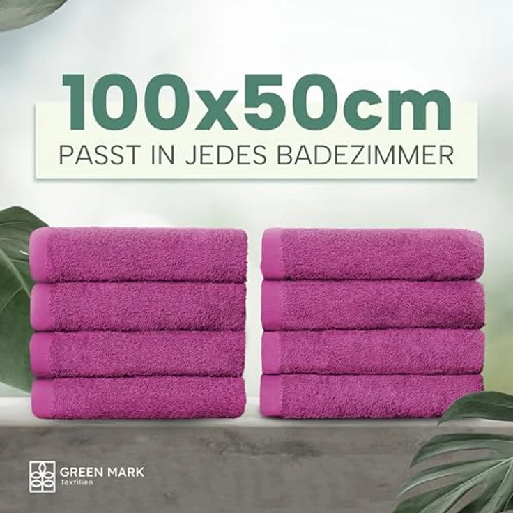 NatureMark NM-HT0701 8-er Spar-Pack Frottier Handtücher, 50x100 cm, Pink – Bild 3