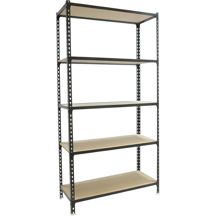 Simon Rack Metallregale, 2000 x 1000 x 300 mm, 5 Holzböden, 150 kg Biegepunkt, Lagerregale, Anthrazit/Holz - Holz – Bild 1