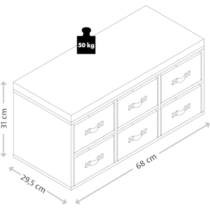 Kesper | Kinder-Sitzbank mit Sitzkissen, Material: FSC-zertifizierte Faserplatte, Maße: 68x29,5 cm, H: 33cm, Farbe: weiß, grau, rosa | 17739 13 – Bild 3