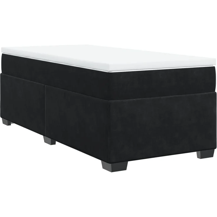 vidaXL Boxspringbett mit Matratze Schwarz 100x200 cm Samt 3285265 – Bild 2