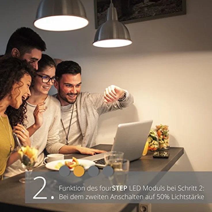 SSC-LUXon LED Einbaustrahler RF-2 runder Einbauspot weiss, schwenkbar flach mit fourSTEP Dim LED, Warmweiß – Bild 6