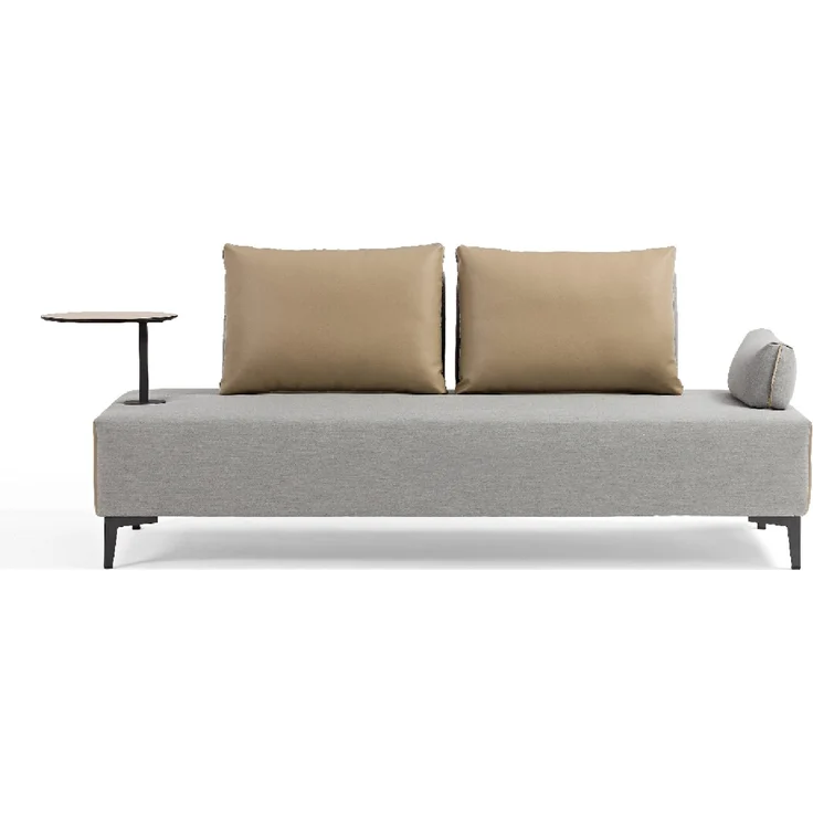 Inko Multifunktions-Sofa Lavacca light grey/caramell variables Loungesofa Outdoorsofa 200x85x42/80 c – Bild 1
