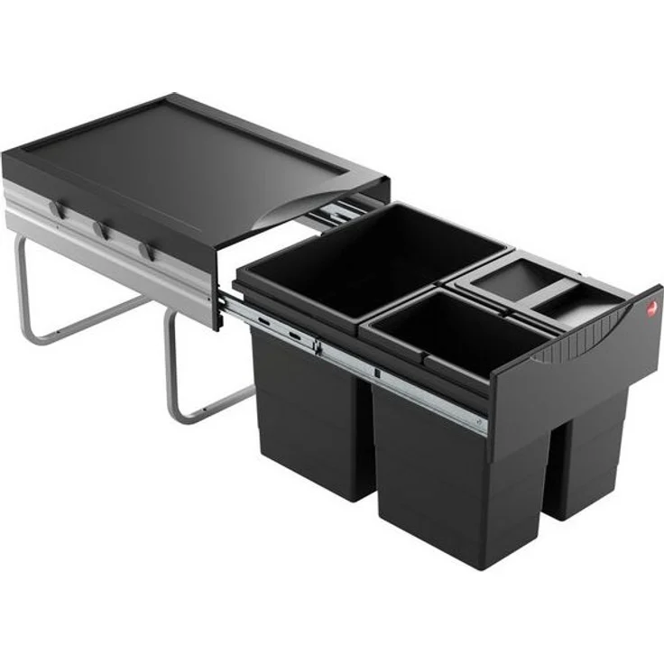 HAILO RAUMSPAR TANDEM 18/8,5/8,5/D dunkelgrau mit 35 Liter Abfallvolumen / ab 40 cm Schrankbreite – Bild 4