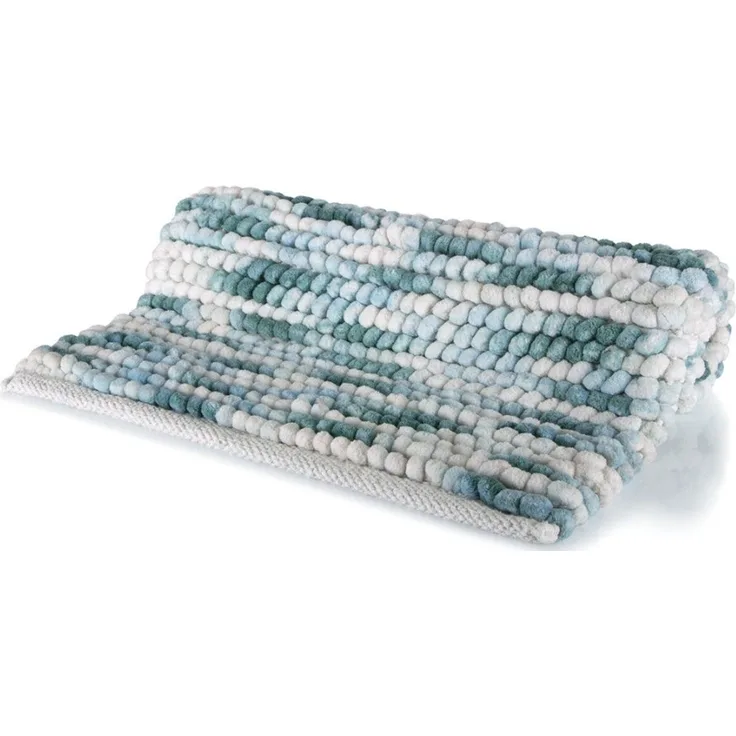 Spirella 'Kito' Badteppich Badematte Duschvorleger Mikrofaser Hochflor | flauschig | rutschhemmend | geeignet für Fußbodenheizung | 55x65 cm | Ocean