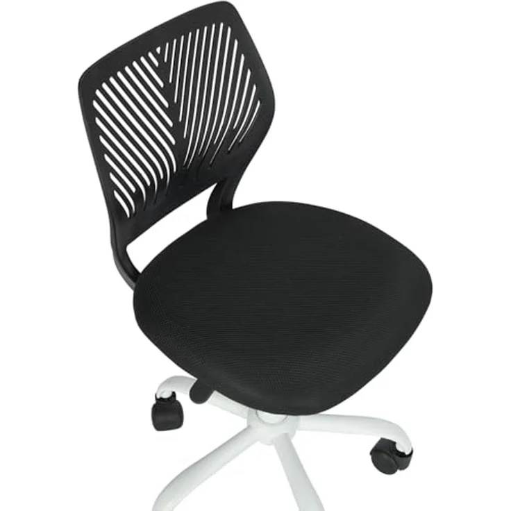 FurnitureR Teenage, Height Adjustable Armless Task, Colourful Study for Home and Computer, Ergonomic & Swivel Office, 40,5 x 44 x 87 cm, Schwarz, Metall, 44 x 40 x 87 cm – Bild 5