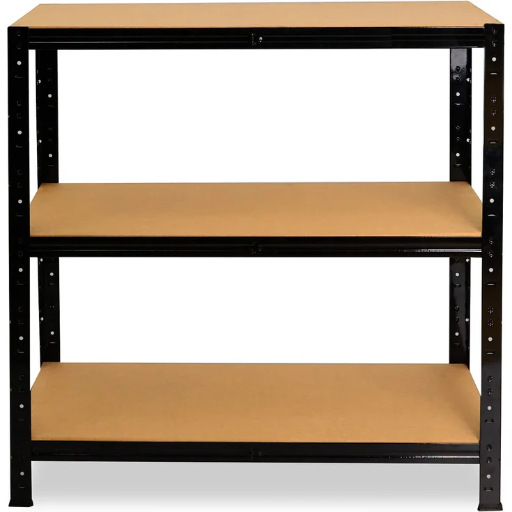 shelfplaza BLACK 90x80x45 cm Schwerlastregal in schwarz mit 3 Böden und 175 kg Traglast pro Boden – Bild 4