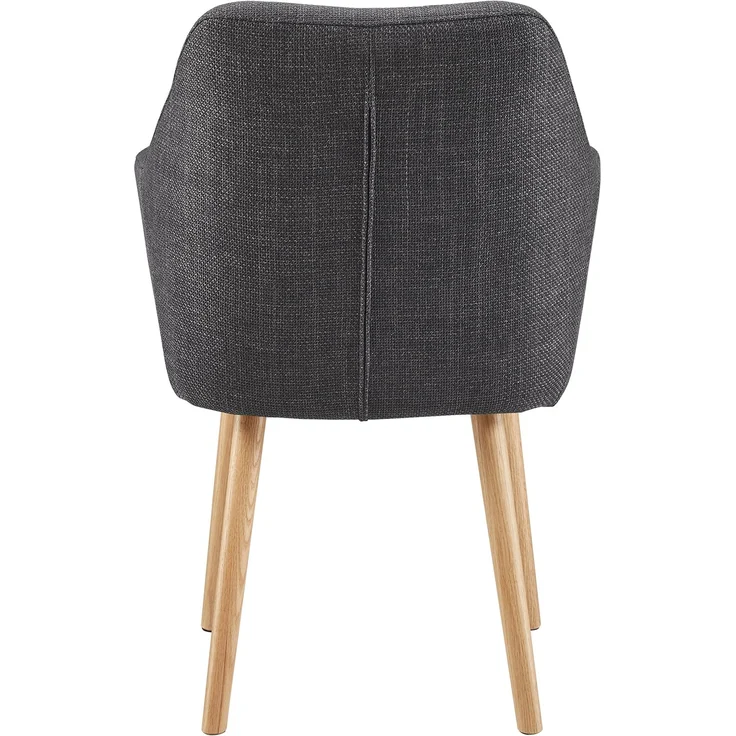 SalesFever Armlehnstuhl aus Strukturstoff – Massivholz-Eichenbeine, skandinavisches Design – Bild 4