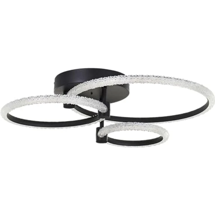 Brilliant LED Deckenlampe, dimmbar mit Fernbedienung, rund, schwarz matt/transparent, CCT 3000-7000K, 4700 Lumen, moderne Wohnzimmerlampe – Bild 4