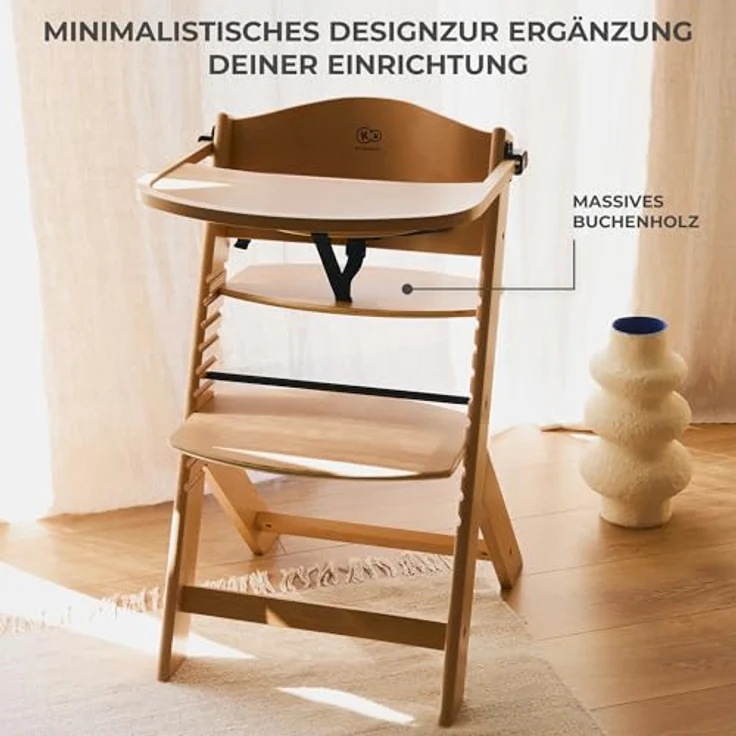 Kinderkraft Kombihochstuhl Set: Kinderstuhl ENOCK + Babywippe CALMEE GREY (Set, 2 St), mitwachsend – Bild 10