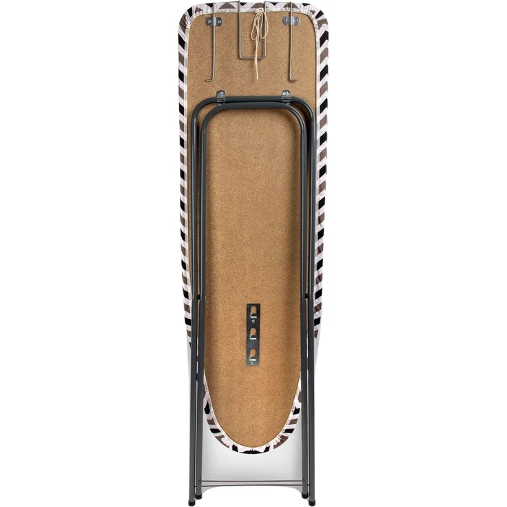 KADAX Bügelbrett 118 x 36 cm, höhenverstellbarer Bügeltisch mit robuster Metallkonstruktion, abnehmbare Bezug, praktische Ablagefläche und rutschfesten Füßen (Zickzack, 118x36cm) – Bild 4