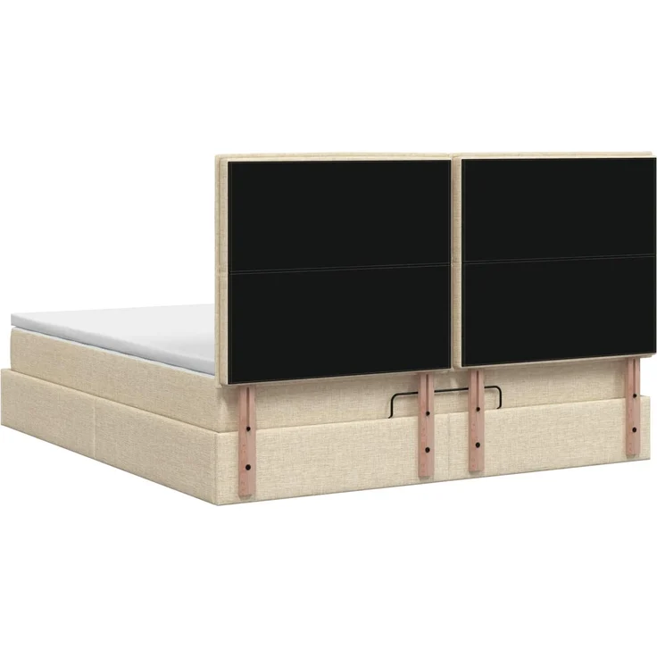 vidaXL Ottoman-Bett mit Matratze und LED Creme 160 x 200 cm Stoff 3458005 – Bild 10