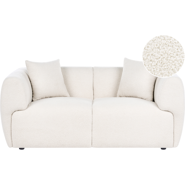 Sofa 2-Sitzer VALBY Bouclé Cremeweiß