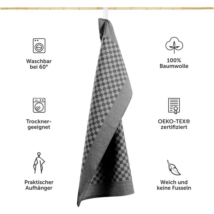 Blumtal Geschirrtuch Premium Geschirrhandtücher in 50 x 70 cm, (Set, 10-tlg, 5, 10 oder 20 Geschirrtücher), 100% Baumwolle, Oeko-TEX® Zertifiziert – Bild 2