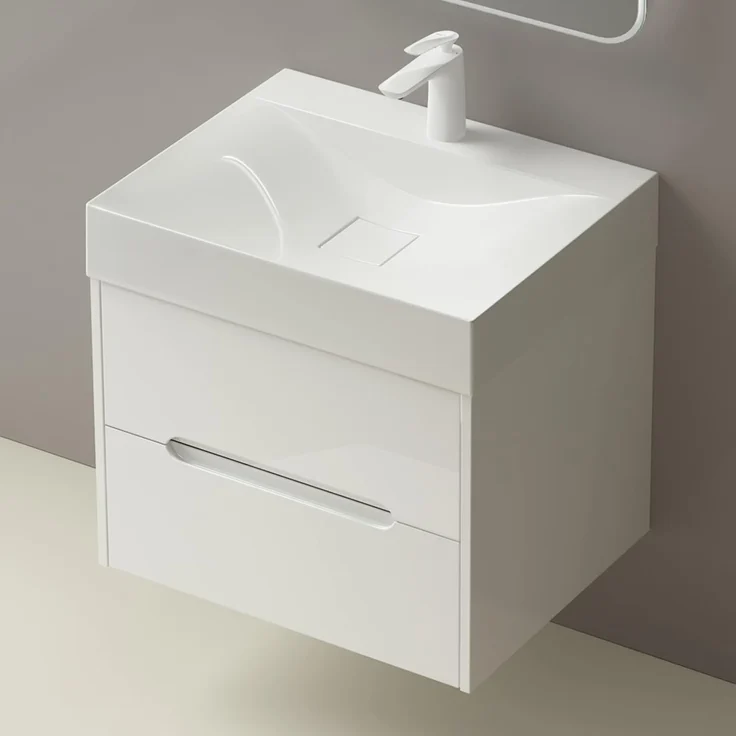 Mai & Mai Badmöbel-Set Waschbeckenunterschrank mit Schubladen inkl. Mineralguss Waschbecken – Bild 4