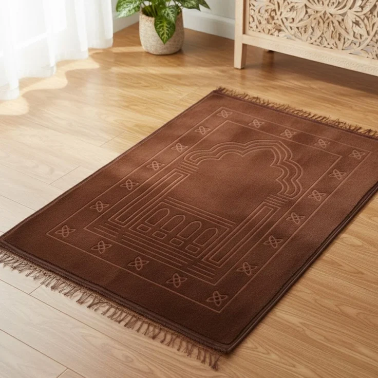 Gebetsteppich 120 x 80 cm - ideal als Geschenk Braun Motiv 2 – Bild 6