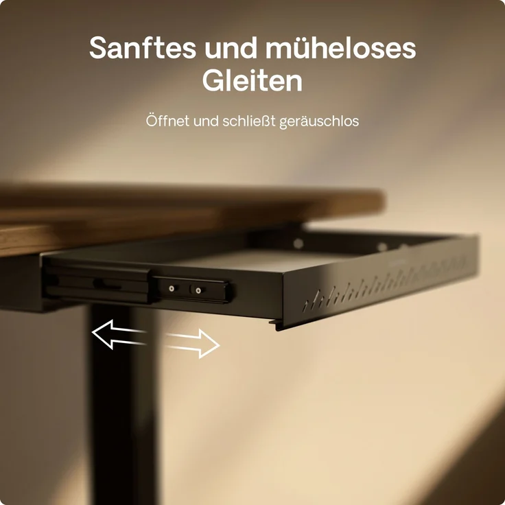 Schubladen-Organizer unter dem Schreibtisch, 41 x 27 x 5 cm, Hochwertiger Stahl, Ausziehbarer Platzsparer Schwarz – Bild 5