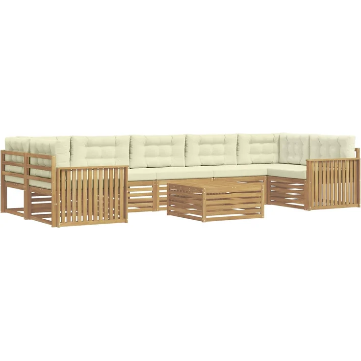 vidaXL Outdoor-Sofagarnitur 8 stk. 7-Sitzer Weiß und Creme 3390200 – Bild 2