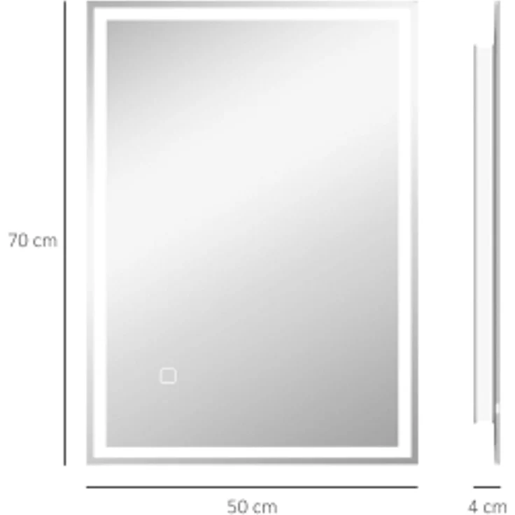 LED-Badezimmerspiegel 70 x 4 x 50 cm aus Glas, mit Touch-Steuerung und Antibeschlag-Funktion – Bild 4