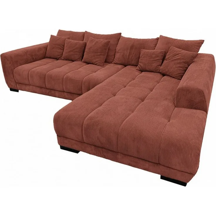 Massivart® Ecksofa Cord 300x215 cm / Nosagfederung / Cordsofa / ARTEMIS, inkl. Kissen-Set · frei im Raum stellbar