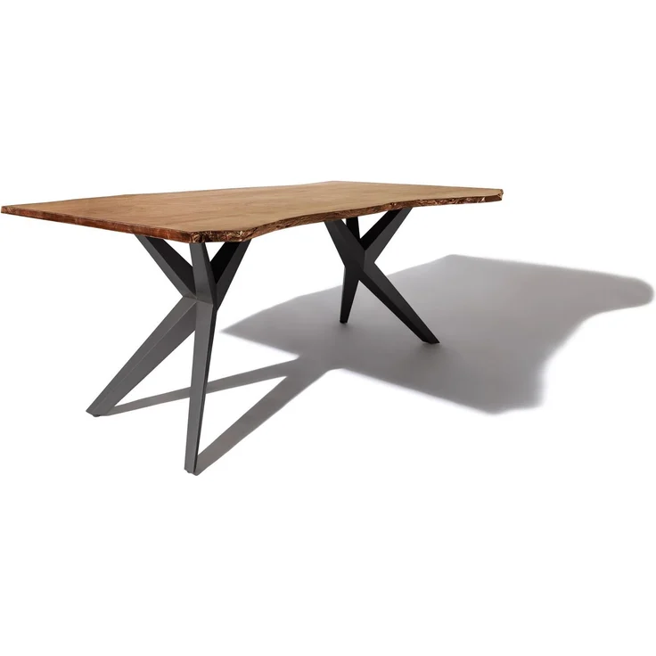 Baumtisch Akazie 220x100x76 natur lackiert Beine anthrazit matt FREEFORM 4 #49 – Bild 7