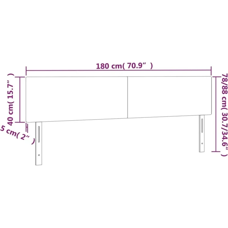 vidaXL Kopfteile 2 Stk. Dunkelgrau 90x5x78/88 cm Stoff 345825 – Bild 6