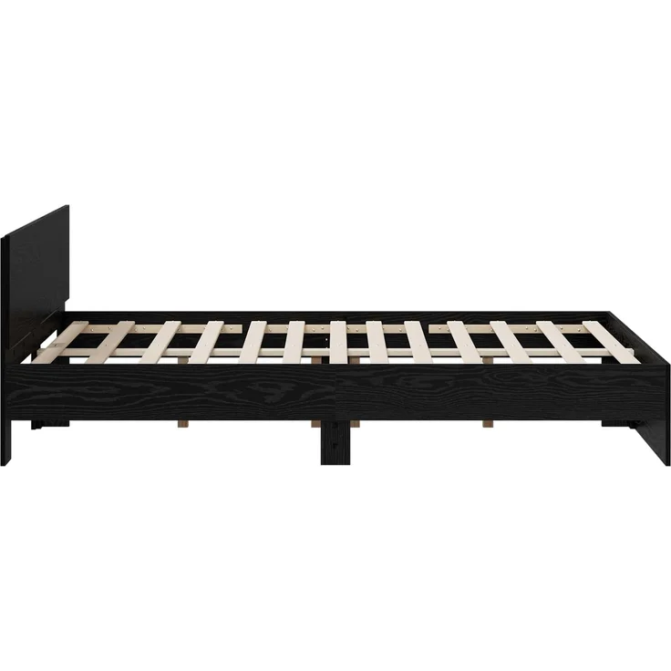 vidaXL Bettgestell mit Kopfteil Schwarz Eichen-Optik 140 x 200 cm 3445776 – Bild 5