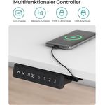 SONGMICS Höhenverstellbarer Schreibtisch elektrisch, 70 x 140 cm Tischoberfläche, stufenlos verstellbar, Memory-Funktion mit 3 Höhen, Auffahrschutz, weiß LSD102W01