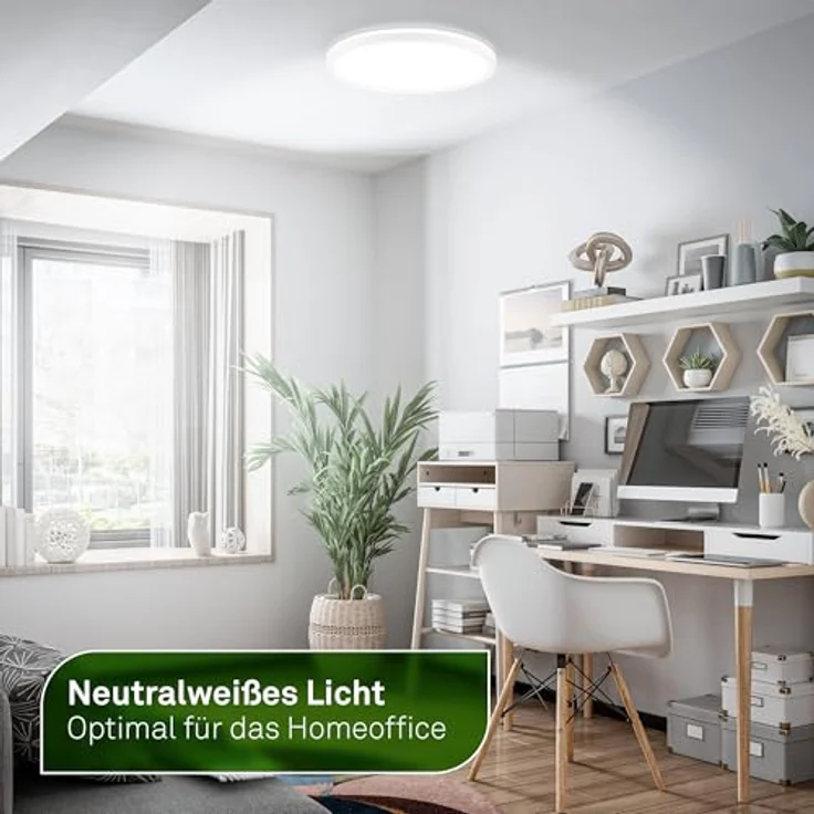 BRILONER - EEK A LED Panel Effizient mit 11W bei 2400lm, ca. 50.000h Licht, flach, CCT, indirektes Licht, LED Lampe, Deckenleuchte, Wohnzimmerlampe, Deckenlampe, Flurlampe, 29,3x3 cm, Weiß – Bild 4