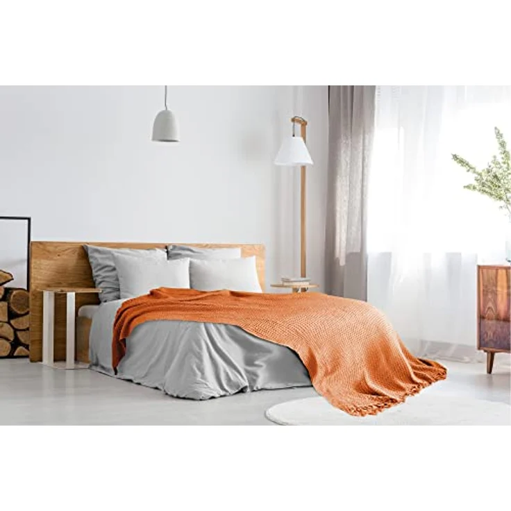 Emma Barclay Honeycomb — schlichte Überdecke für Sessel und Sofas aus recycelter Baumwolle mit Waffelstruktur, 50x60 cm (127x152 cm) – Bild 5