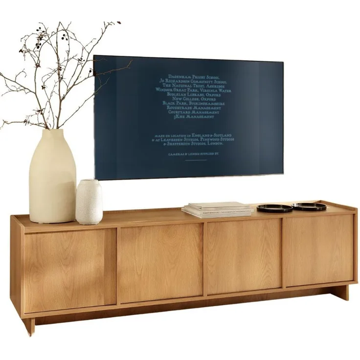Compleo TV-Schrank eiche KELLOS, Lowboard 195 cm, Japandi design