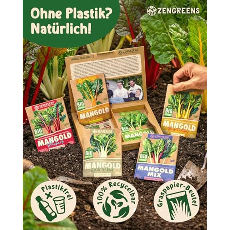 ZenGreens® - Bio Mangoldsamen im 6er Set - 6 Mangold Samen für den einfachen Anbau im Garten, Balkon oder Hochbeet - Pflanzensamen - Saatgut – Bild 5