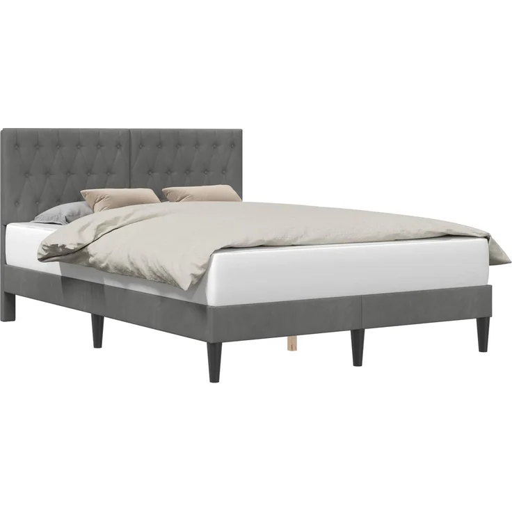 vidaXL Bettrahmen mit Kopfteil Dunkelgrau 120 x 190 cm Samt 42027650 – Bild 2