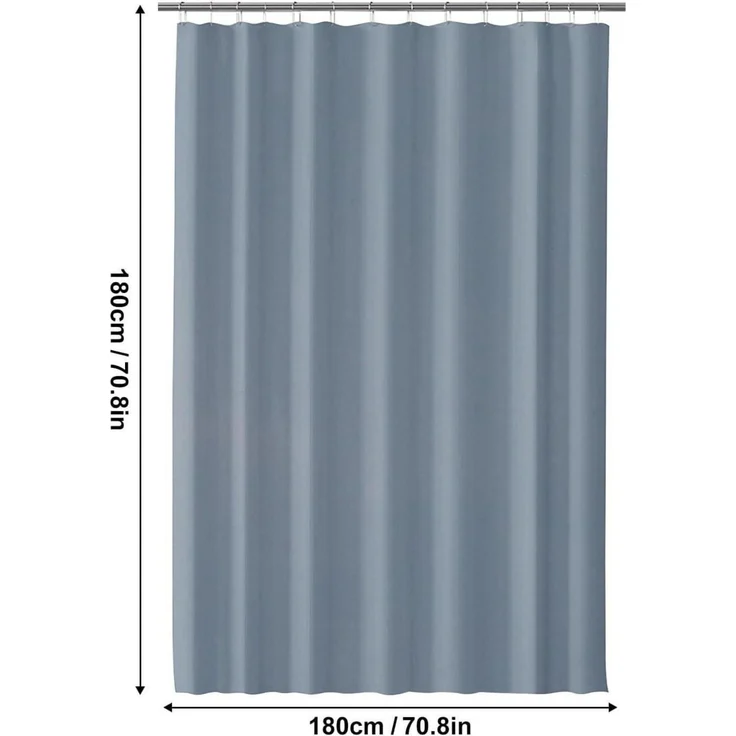 Duschvorhang Anti-schimmel Stoff Wasserdicht Waschbar Blau 180x180 cm – Bild 2