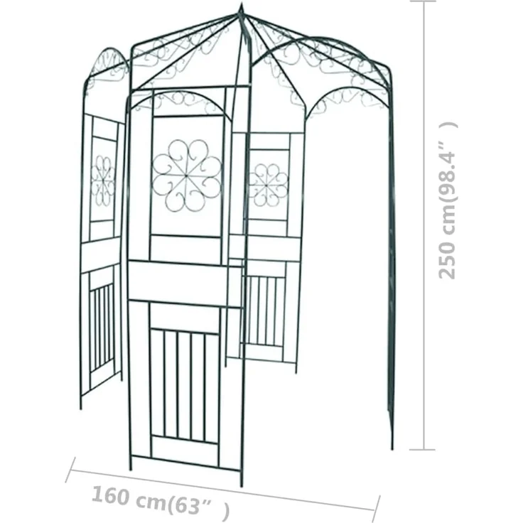 vidaXL Rosenpavillon 250 cm Dunkelgrün 40269 – Bild 2