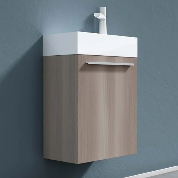 doporro Badezimmer-Set Badmöbel-Set Gäste WC Waschbecken Waschtisch mit Unterschrank PISA – Bild 6