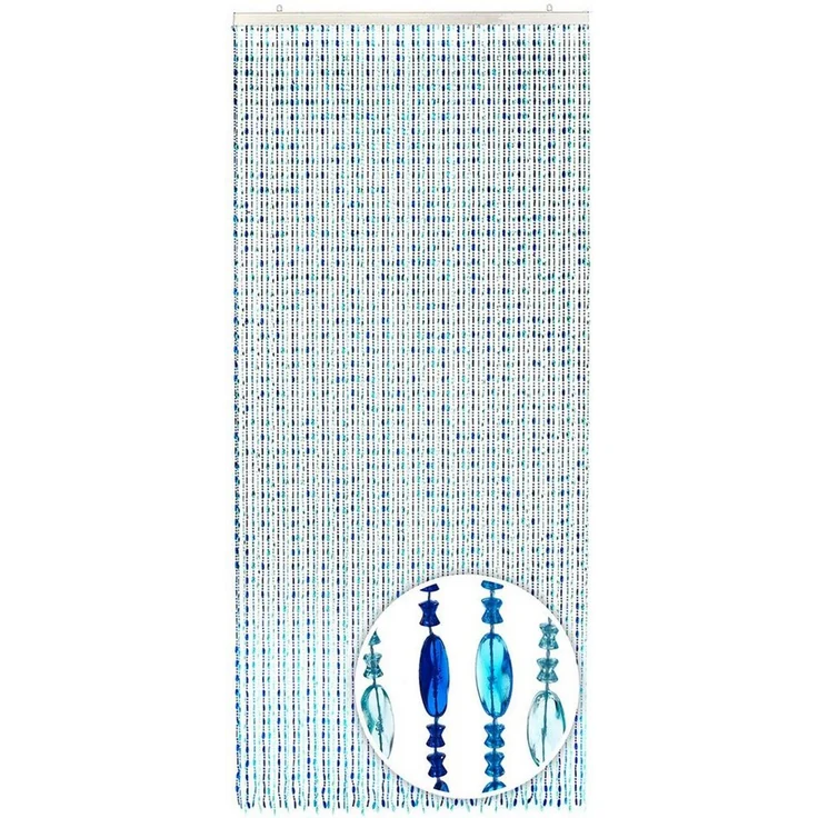 Kobolo Türvorhang Perlenvorhang OCEAN aus Kunststoff blau 90x200cm (1 St), Ösen, transparent – Bild 2