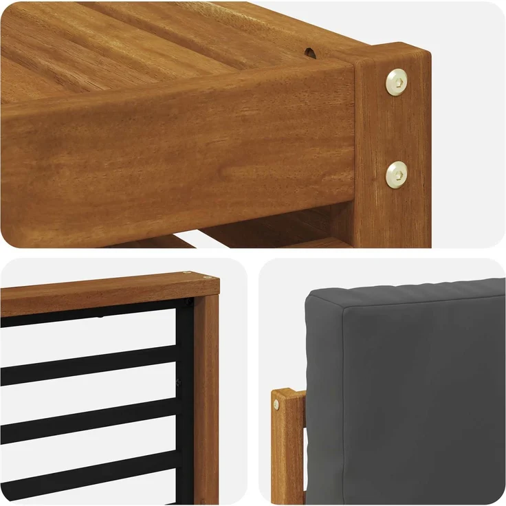vidaXL Outdoor-Sofagarnitur 7 stk. 6-Sitzer Natur und Anthrazit 3374942 – Bild 7