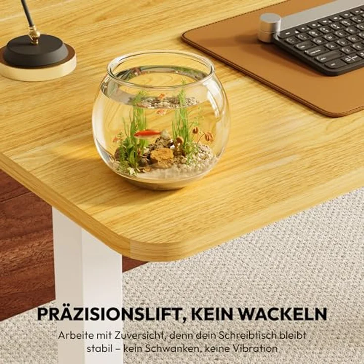 SANODESK Höhenverstellbarer Schreibtisch KOMPLETTE TISCHPLATTE Schreibtisch Höhenverstellbar Elektrisch Ergonomischer Steh-Sitz Tisch Computertisch für Heimbüro Homeoffice 120x60 cm(ahorn) – Bild 10