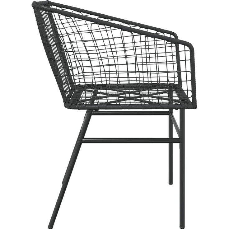 vidaXL Gartenstühle 2 Stk. Schwarz Poly Rattan 369098 – Bild 5