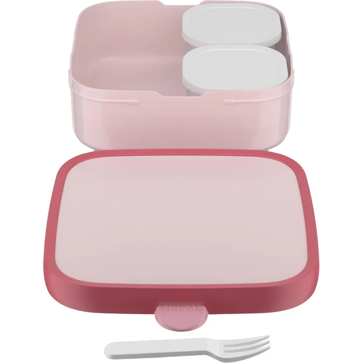 Mepal 'Campus' Brotdose Groß inklusive 2 auslaufsicheren Bento Fächern & Gabel, Kunststoff Cool Pink, 1250 ml – Bild 2